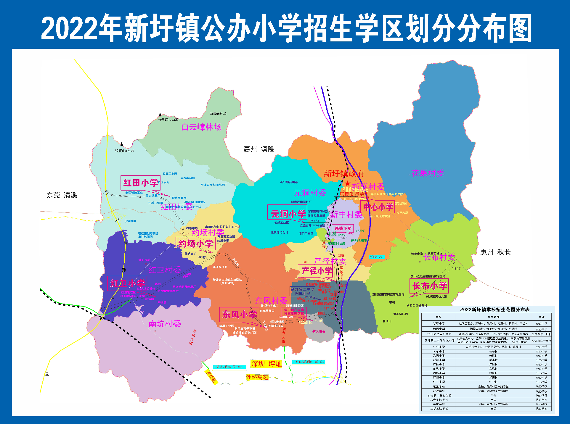 2022<a href='http://m.eutg.cn/huizhoushi/' target='_blank'><u>惠州</u></a>惠陽(yáng)新圩鎮(zhèn)公辦小學(xué)片區(qū)劃分