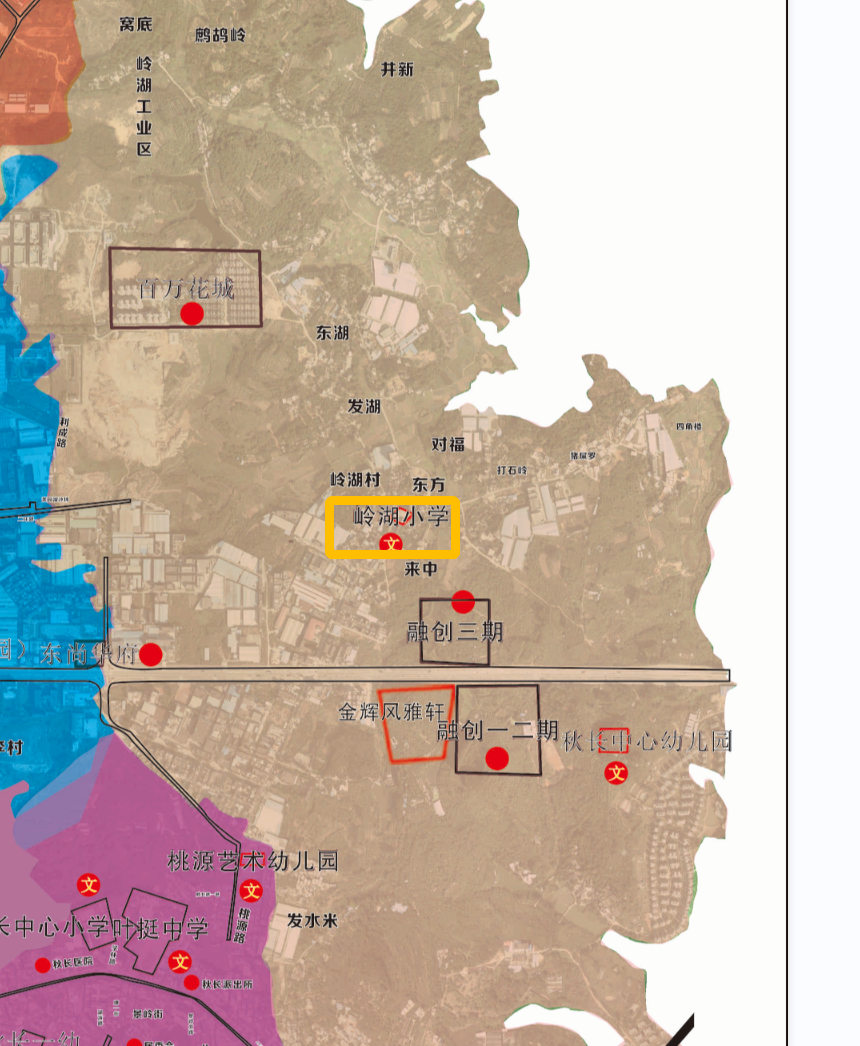2022年惠陽區(qū)秋長街道公辦小學招生學區(qū)劃分分布圖